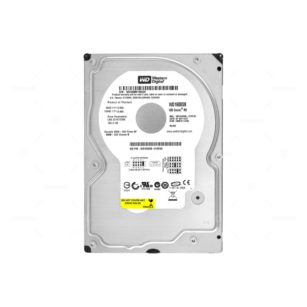 WD1600SB WD 160GB 7.2K 3.5 8MB LFF EIDE HARD DRIVE WD1600SB-01RFA0